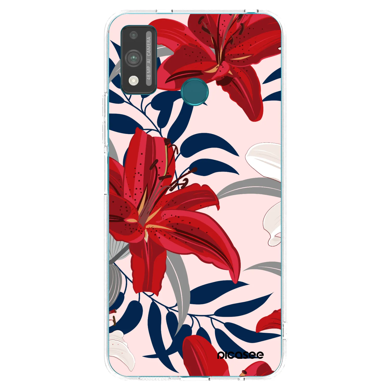 Picasee silikonový průhledný obal pro Honor 9X Lite - Red Lily