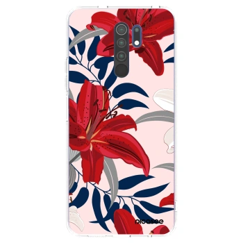 Picasee silikonový průhledný obal pro Xiaomi Redmi 9 - Red Lily