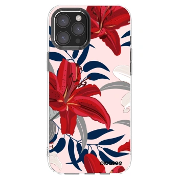 Picasee silikonový průhledný obal pro Apple iPhone 12 Pro Max - Red Lily