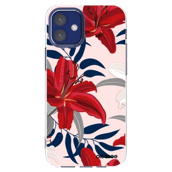 Picasee silikonový průhledný obal pro Apple iPhone 12 mini - Red Lily