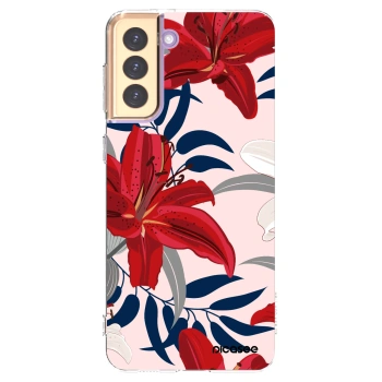 Picasee silikonový průhledný obal pro Samsung Galaxy S21+ 5G G996F - Red Lily