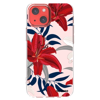 Picasee silikonový průhledný obal pro Apple iPhone 13 mini - Red Lily