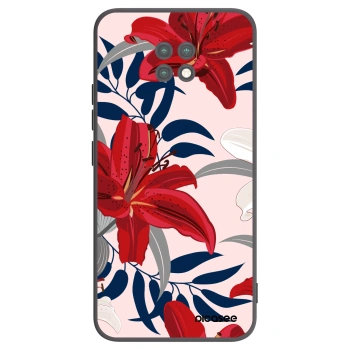 Picasee silikonový černý obal pro Xiaomi Redmi Note 9T - Red Lily