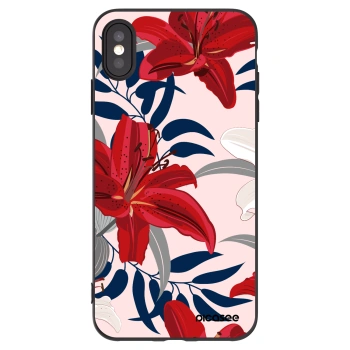 Picasee silikonový černý obal pro Apple iPhone XS Max - Red Lily