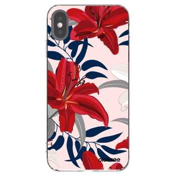 Picasee silikonový průhledný obal pro Apple iPhone XS Max - Red Lily