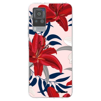 Picasee silikonový průhledný obal pro Vivo X60 Pro 5G - Red Lily
