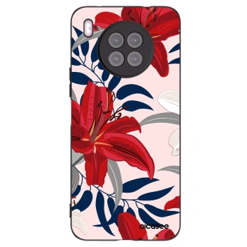 Picasee silikonový černý obal pro Huawei Nova 8i - Red Lily