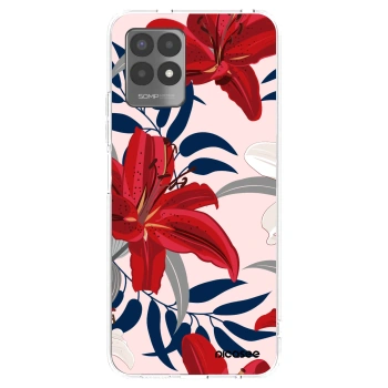 Picasee silikonový průhledný obal pro Realme 8i - Red Lily