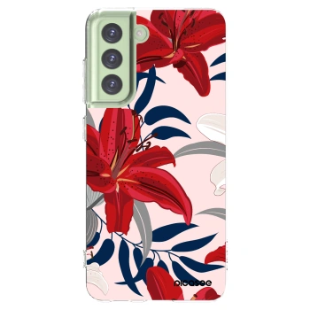 Picasee silikonový průhledný obal pro Samsung Galaxy S21 FE 5G - Red Lily
