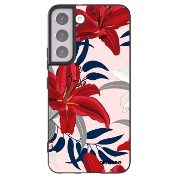 Picasee silikonový černý obal pro Samsung Galaxy S22 5G - Red Lily
