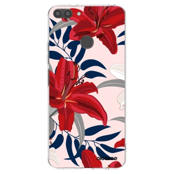 Picasee silikonový průhledný obal pro Huawei P Smart - Red Lily