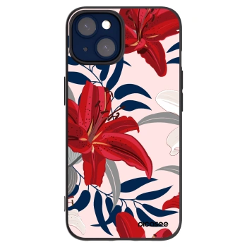 Picasee silikonový černý obal pro Apple iPhone 14 - Red Lily