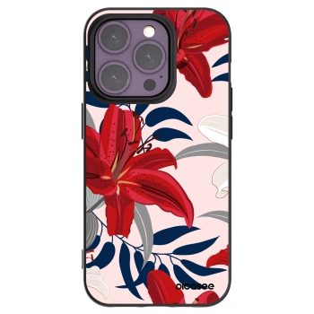 Picasee silikonový černý obal pro Apple iPhone 14 Pro - Red Lily