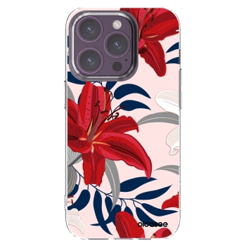 Picasee silikonový průhledný obal pro Apple iPhone 14 Pro - Red Lily