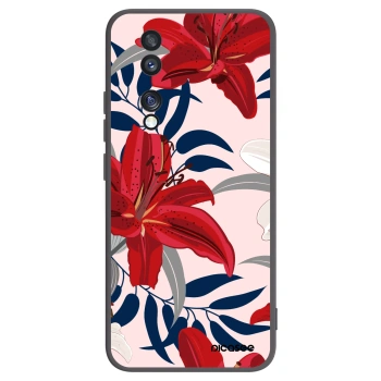 Picasee silikonový černý obal pro Honor 70 - Red Lily