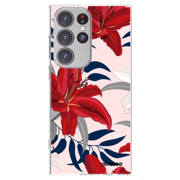 Picasee silikonový průhledný obal pro Samsung Galaxy S23 Ultra 5G - Red Lily