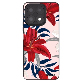 Picasee silikonový černý obal pro Honor X8a - Red Lily