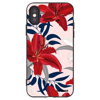 Picasee silikonový černý obal pro Apple iPhone X/XS - Red Lily