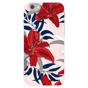 Picasee silikonový průhledný obal pro Apple iPhone 6/6S - Red Lily