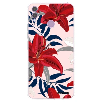 Picasee silikonový průhledný obal pro Honor 8X - Red Lily