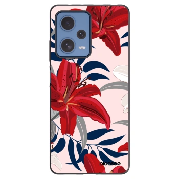 Picasee silikonový černý obal pro Xiaomi Redmi Note 12 Pro 5G - Red Lily