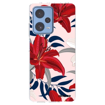 Picasee silikonový průhledný obal pro Xiaomi Redmi Note 12 Pro 5G - Red Lily