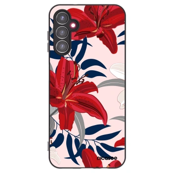 Picasee silikonový černý obal pro Samsung Galaxy A14 4G A145R - Red Lily