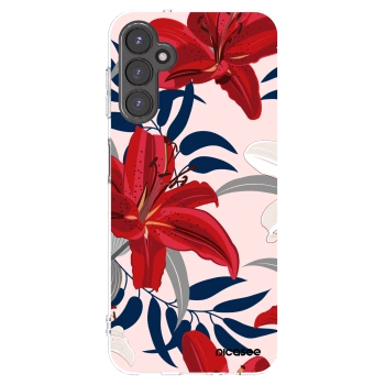 Picasee silikonový průhledný obal pro Samsung Galaxy A14 4G A145R - Red Lily