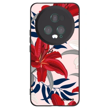 Picasee silikonový černý obal pro Honor Magic5 Pro - Red Lily