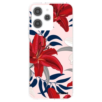 Picasee silikonový průhledný obal pro Xiaomi Redmi 12 4G - Red Lily