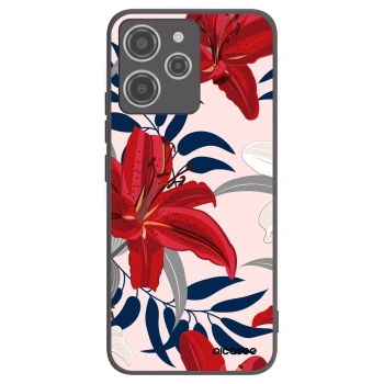 Picasee silikonový černý obal pro Xiaomi Redmi 12 4G - Red Lily