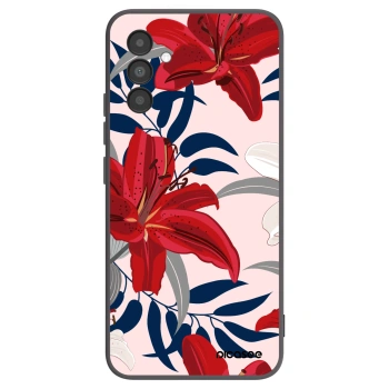 Picasee silikonový černý obal pro Samsung Galaxy A04s A047F - Red Lily