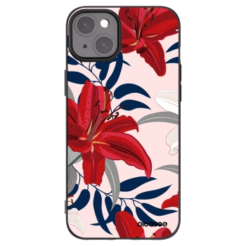 Picasee silikonový černý obal pro Apple iPhone 15 Plus - Red Lily