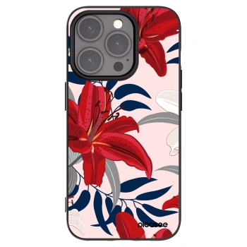 Picasee silikonový černý obal pro Apple iPhone 15 Pro - Red Lily
