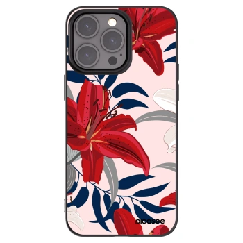 Picasee silikonový černý obal pro Apple iPhone 15 Pro Max - Red Lily