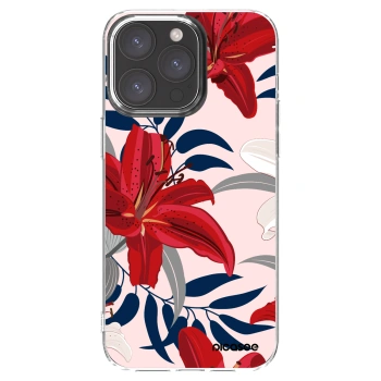Picasee silikonový průhledný obal pro Apple iPhone 15 Pro Max - Red Lily