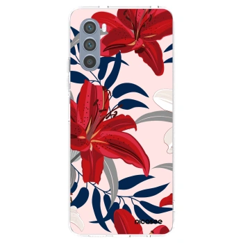Picasee silikonový průhledný obal pro Motorola Moto G62 - Red Lily