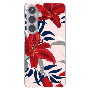 Picasee silikonový průhledný obal pro Samsung Galaxy S24 S921B 5G - Red Lily