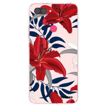 Picasee silikonový průhledný obal pro Xiaomi Mi 8 Lite - Red Lily