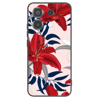 Picasee silikonový černý obal pro Xiaomi Poco X6 - Red Lily
