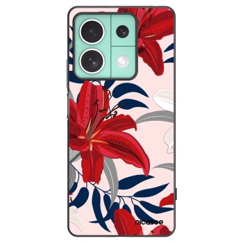Picasee silikonový černý obal pro Xiaomi Redmi Note 13 5G - Red Lily