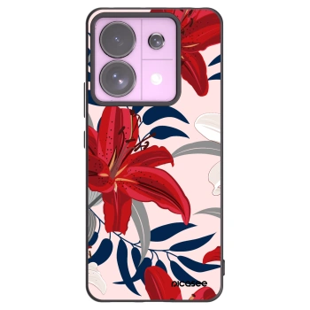 Picasee silikonový černý obal pro Xiaomi Redmi Note 13 Pro 5G - Red Lily