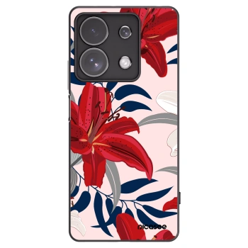 Picasee silikonový černý obal pro Xiaomi Redmi Note 13 Pro 4G - Red Lily