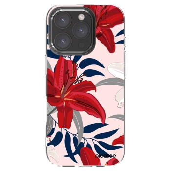 Picasee silikonový průhledný obal pro Apple iPhone 16 Pro - Red Lily