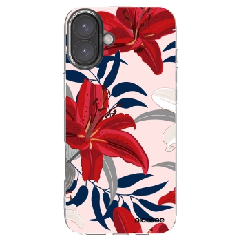 Picasee silikonový průhledný obal pro Apple iPhone 16 Plus - Red Lily