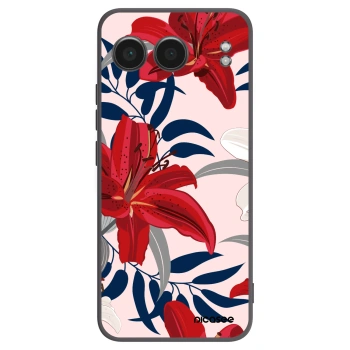 Picasee silikonový černý obal pro OnePlus Nord 4 - Red Lily