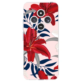 Picasee silikonový průhledný obal pro Xiaomi Redmi 14C - Red Lily