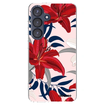 Picasee silikonový průhledný obal pro Samsung Galaxy S25 5G - Red Lily