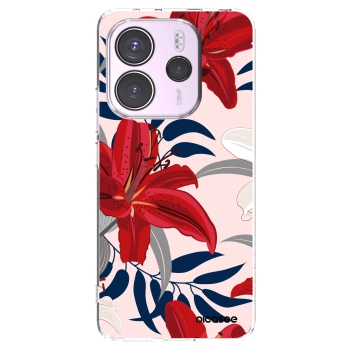 Picasee silikonový průhledný obal pro Xiaomi Redmi Note 14 4G - Red Lily