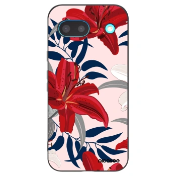 Picasee silikonový černý obal pro Google Pixel 8a - Red Lily